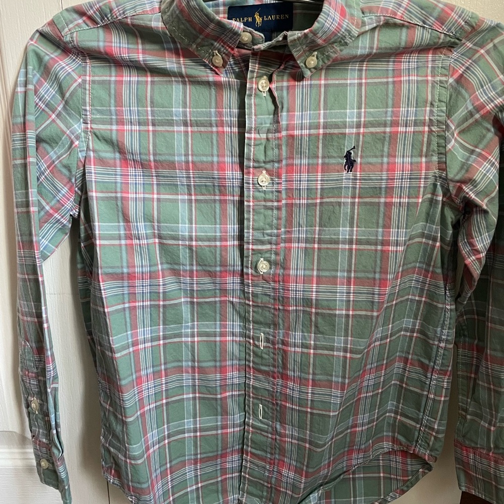 Ralph Lauren Kids Green Plaid Shirt